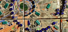 glass, art, design, spiral, blue, green, american visionary art museum
